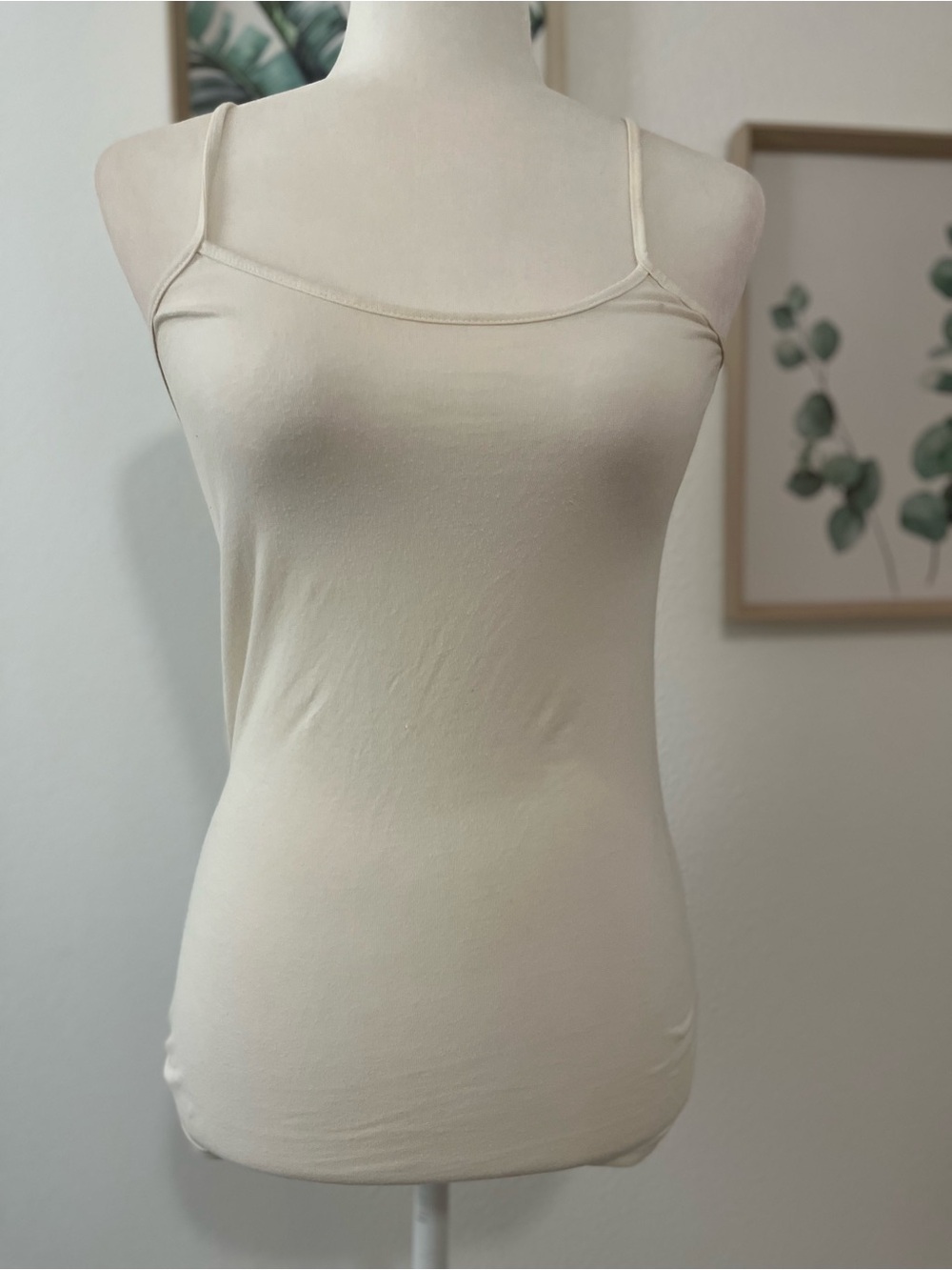No Boundaries Women’s Cami Top, Cotton, White